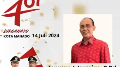 Ucapan Dirgahayu Kota Manado Ke 401 Tahun Dari Kepala Sekolah SMA Negeri 1 Manado Jemmy J. Jermias S.Pd