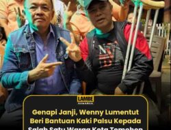 Setia Akan Janji, Papa Ani Wenny Lumentut Bari Bantuan Kaki Palsu Kepada Salah Satu Warga Taratara : Terima Kasih Pak WL