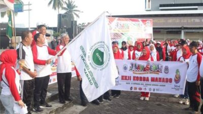 Pjs, Wali Kota Manado Clay Dondokambey Hadiri Jalan Sehat Dalam Rangka Lounching Festival Seni Budaya Jaton Ke XIX