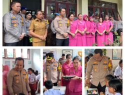 Polres Bitung melaksanakan Kegiatan Pemberian Makanan bergizi Gratis Untuk Anak – Anak Sekolah SD Katholik Stefanus Aertembaga