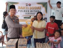 Kapolres Bitung Pimpin Kegiatan Bakti Sosial Polres Bitung dalam Rangka Ramadhan Suci 1446 H di Panti Asuhan Bahasa Kasih Kel. Manembo-nembo Bitung.