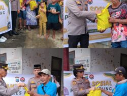 Polres Bitung melaksanakan Bakti Sosial bagi warga bantaran kali yang terdampak banjir