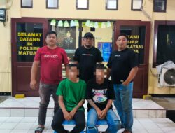 Dua pelaku penganiayaan didepan rumah makan Amoy Girian berhasil diringkus Team Resmob Polsek Matuari