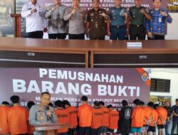 Musnahkan Ribuan Liter Miras dan Ratusan Knalpot Brong, Polres Bitung Tegaskan Komitmen Jaga Keamanan Publik