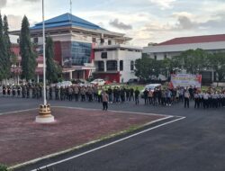 Polres Bitung Gelar Apel Pasukan untuk Pengamanan Pawai Malam Takbiran dan Sholat Idul Adha