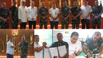 Penandatanganan PKS Pemeliharaan Danau Tondano antara BWS Sulawesi I dan Kodam XIII/Merdeka
