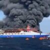 KM Barcelona V Terbakar di Perairan Talise, Penumpang Panik Lompat ke Laut