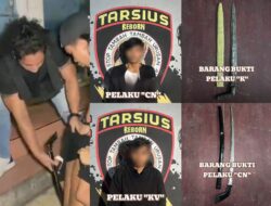 Tim 2 Patroli Tarsius Presisi Polres Bitung Amankan Dua Pelaku Bawa Sajam Jenis Pisau Badik