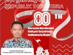 Kasatker PJN Wilayah 1 Ir. Ringgo Radetyo, ST., M. Eng., IPM., ASEAN Eng., Ucapkan Dirgahayu Republik Indonesia Ke-80