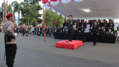 Kapolres Bitung Pimpin Upacara TAPTU dalam Rangka Memperingati HUT RI ke-80