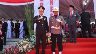 Kapolres Bitung Hadiri Upacara Pengibaran Bendera Merah Putih Peringati HUT RI ke-80