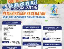 RSUD Tipe B Sulut Hadirkan Promo Pemeriksaan Kesehatan di Momen HUT ke-61 Provinsi Sulawesi Utara