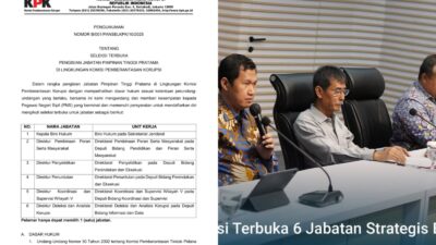 KPK umumkan seleksi terbuka enam jabatan pimpinan tinggi pratama bagi ASN, pendaftaran dibuka hingga 31 Oktober 2025