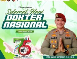 Kasat Reskrim Polres Bolmong Utara IPTU Mario Sopacoly Ucapkan Selamat Hari Dokter Nasional 2025