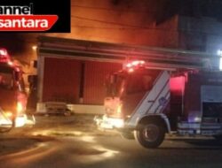 Polres Bitung dan Polsek Maesa Turun Tangan Tangani Kebakaran Hebat di Pabrik Tuna